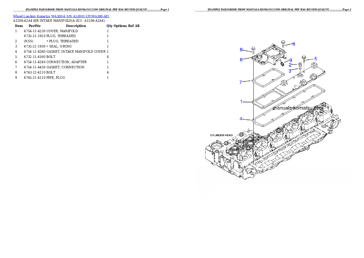Protected: WA380-6 S/N A53001-UP Partsbook