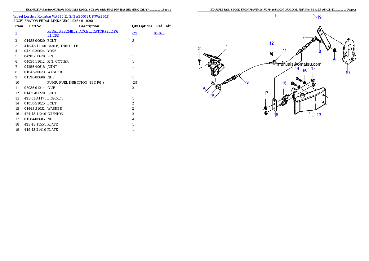 Protected: WA380-3L S/N A50001-UP Partsbook