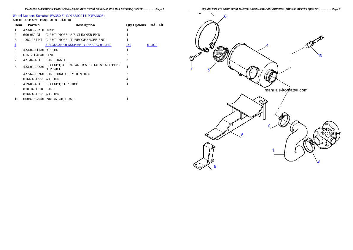 Protected: WA380-3L S/N A50001-UP Partsbook