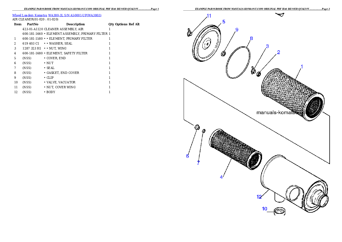Protected: WA380-3L S/N A50001-UP Partsbook
