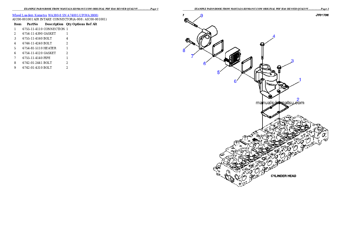 Protected: WA380-8 SN A74001-UP Partsbook