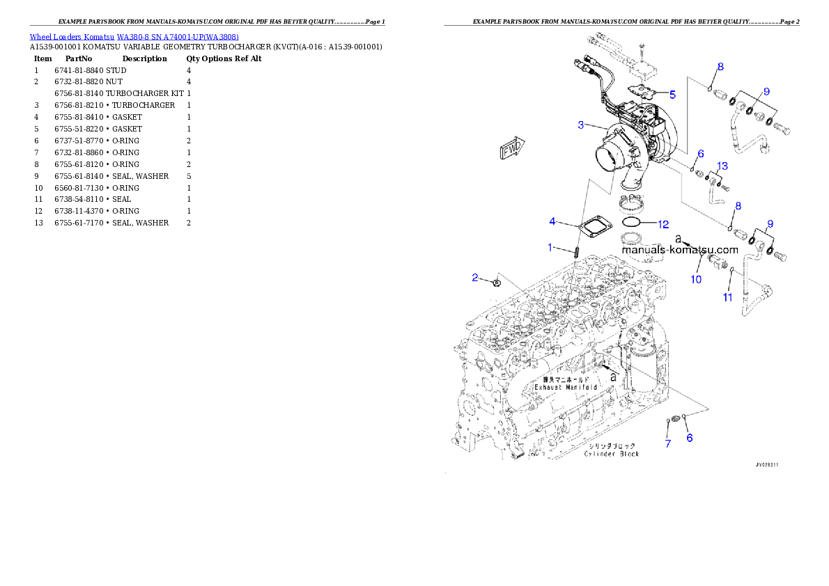 Protected: WA380-8 SN A74001-UP Partsbook