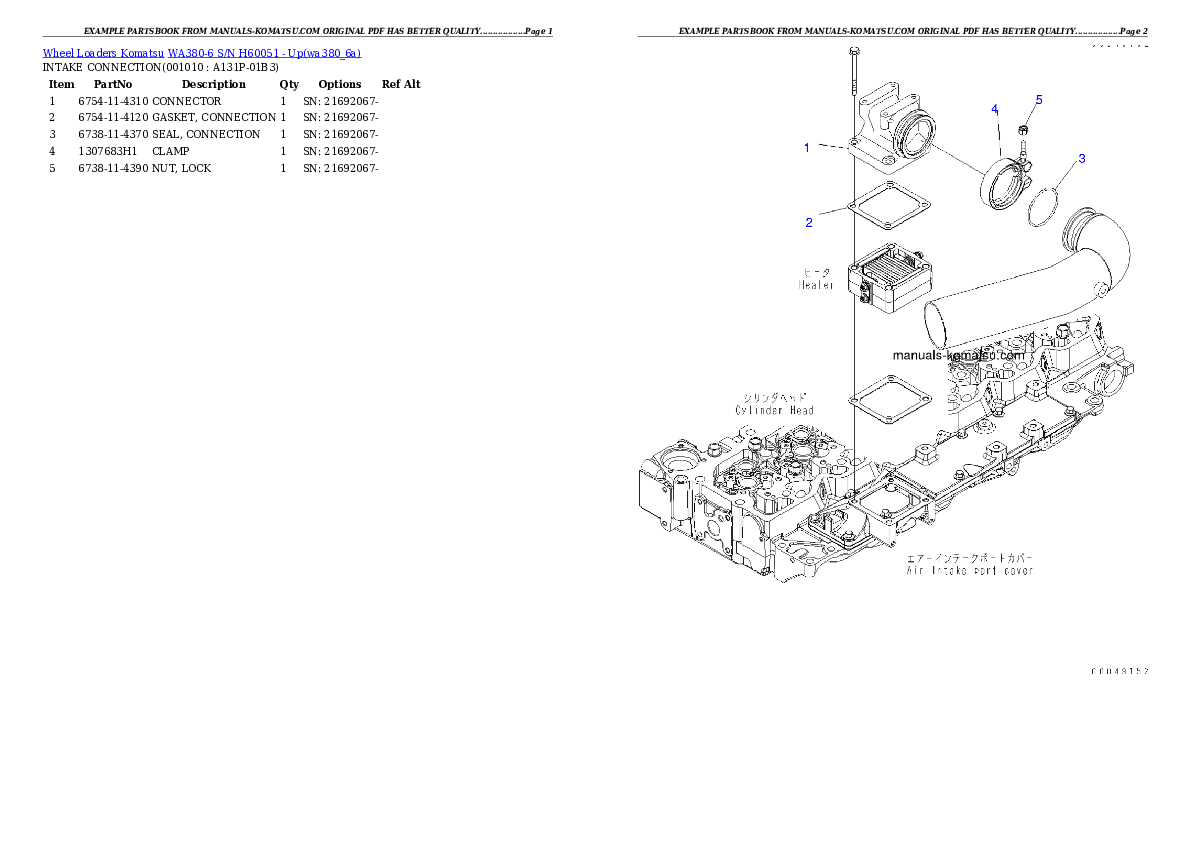 Protected: WA380-6 S/N H60051 – Up Partsbook