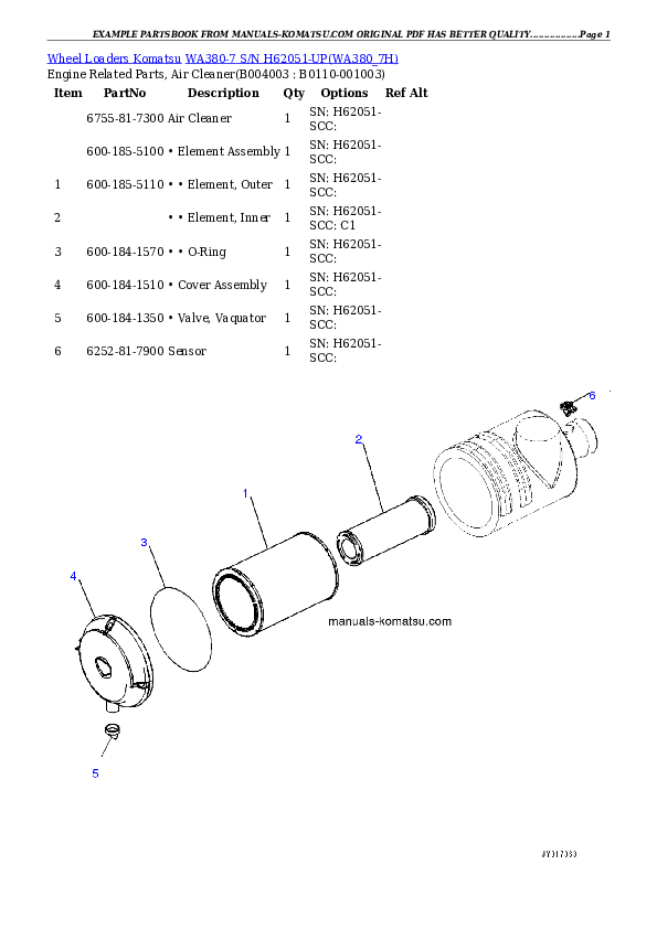Protected: WA380-7 S/N H62051-UP Partsbook