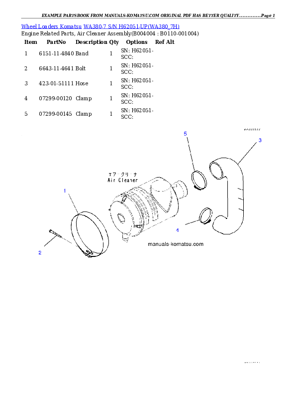 Protected: WA380-7 S/N H62051-UP Partsbook