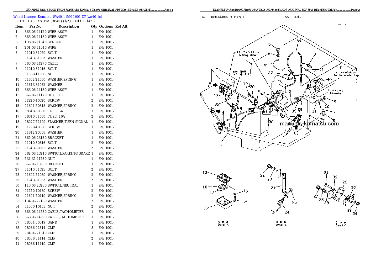 Protected: WA40-1 S/N 1001-UP Partsbook