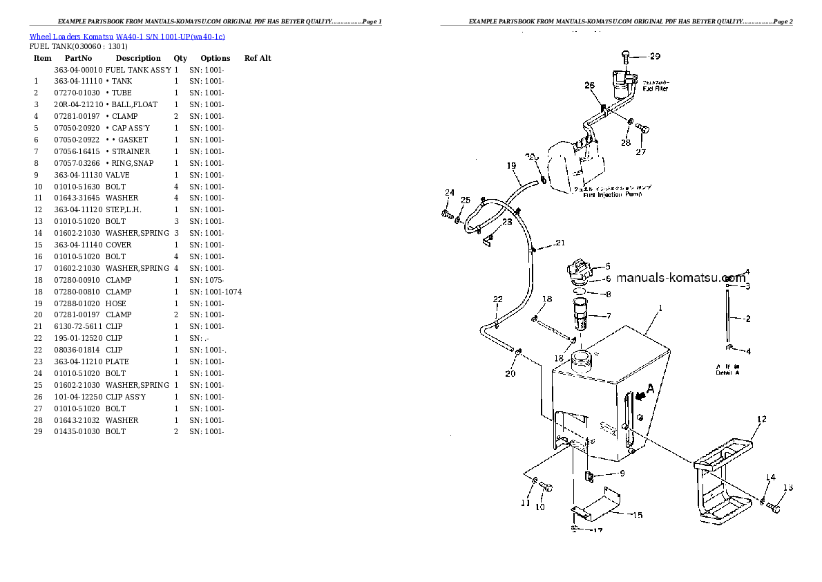 Protected: WA40-1 S/N 1001-UP Partsbook