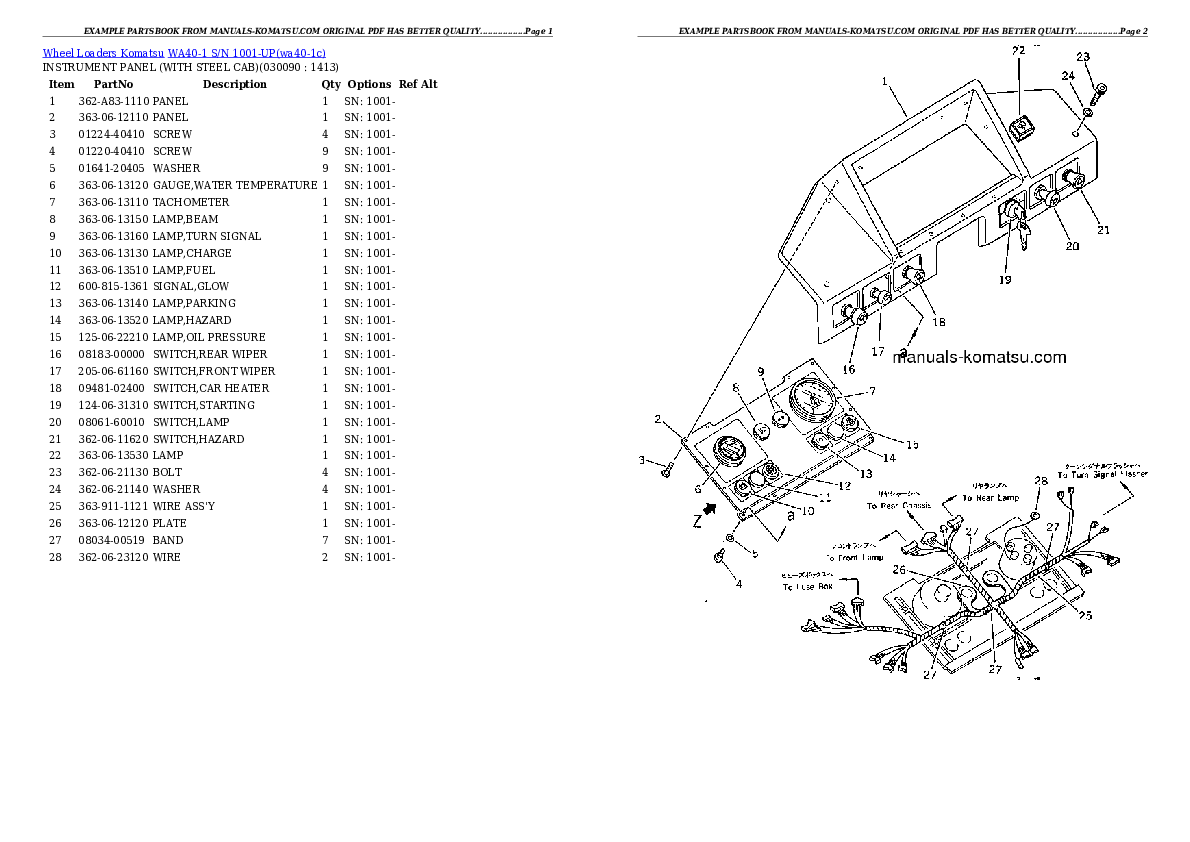 Protected: WA40-1 S/N 1001-UP Partsbook