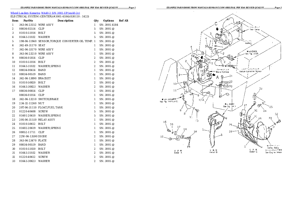 Protected: WA40-2 S/N 3001-UP Partsbook