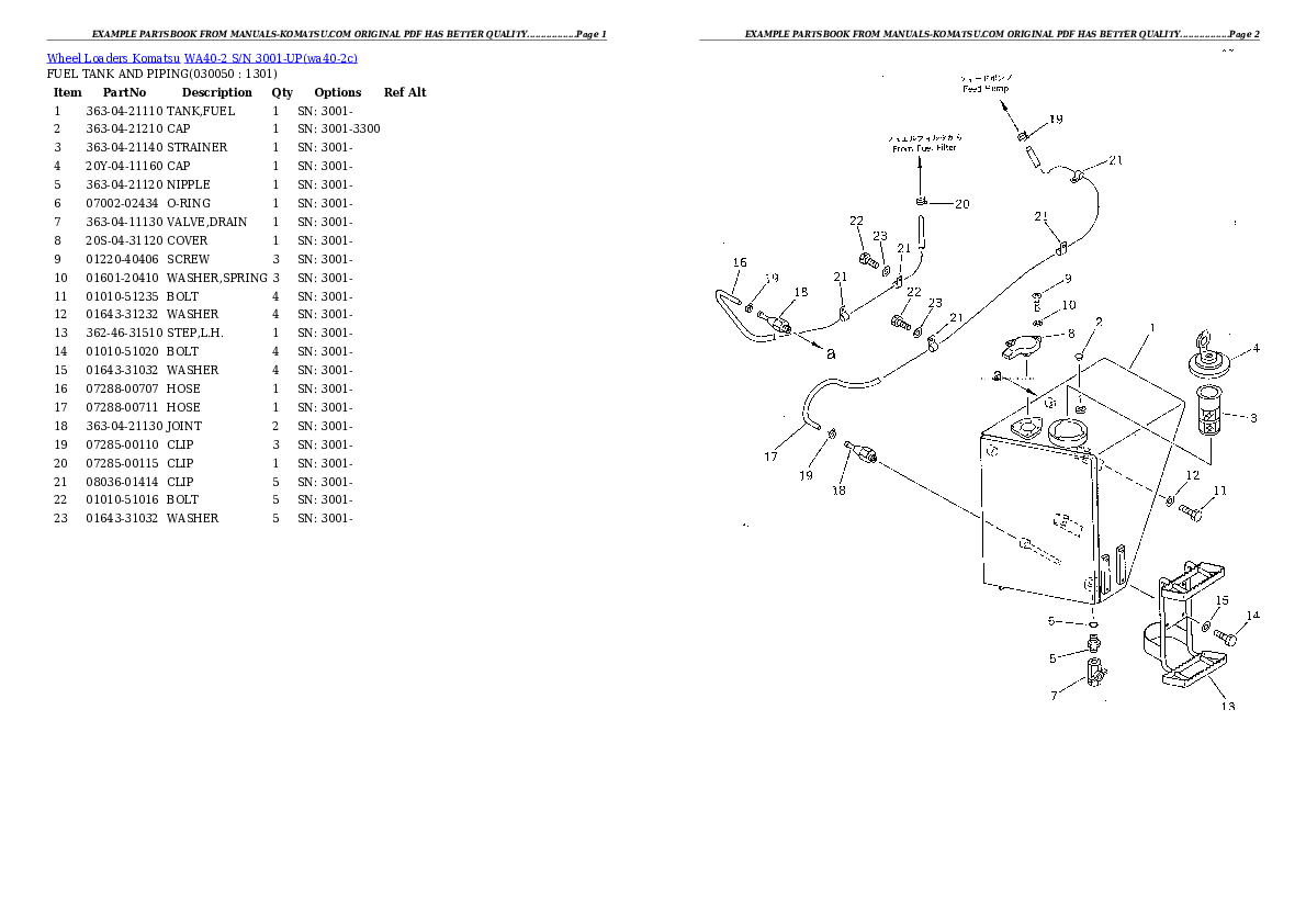 Protected: WA40-2 S/N 3001-UP Partsbook