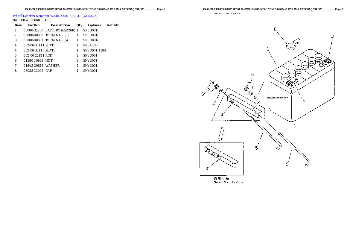 Protected: WA40-2 S/N 3001-UP Partsbook
