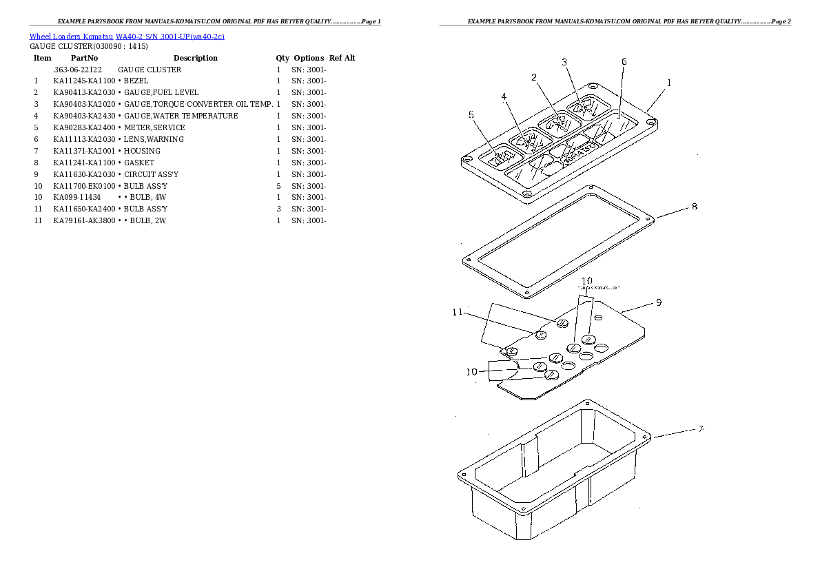 Protected: WA40-2 S/N 3001-UP Partsbook