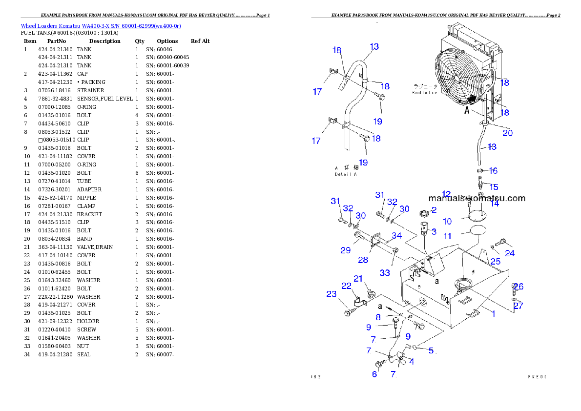 Protected: WA400-3-X S/N 60001-62999 Partsbook