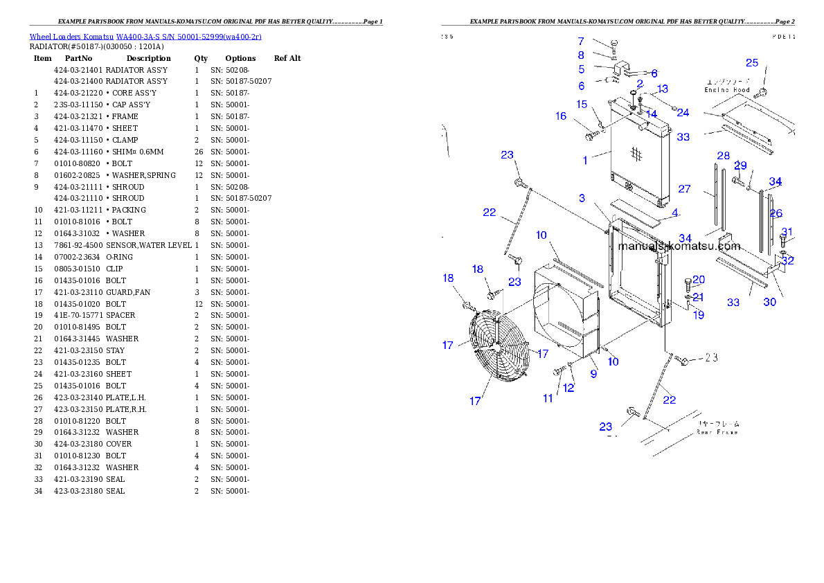 Protected: WA400-3A-S S/N 50001-52999 Partsbook