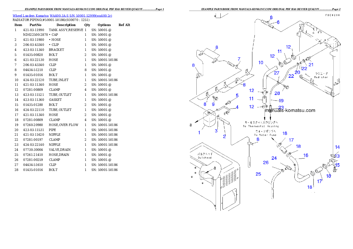 Protected: WA400-3A-S S/N 50001-52999 Partsbook