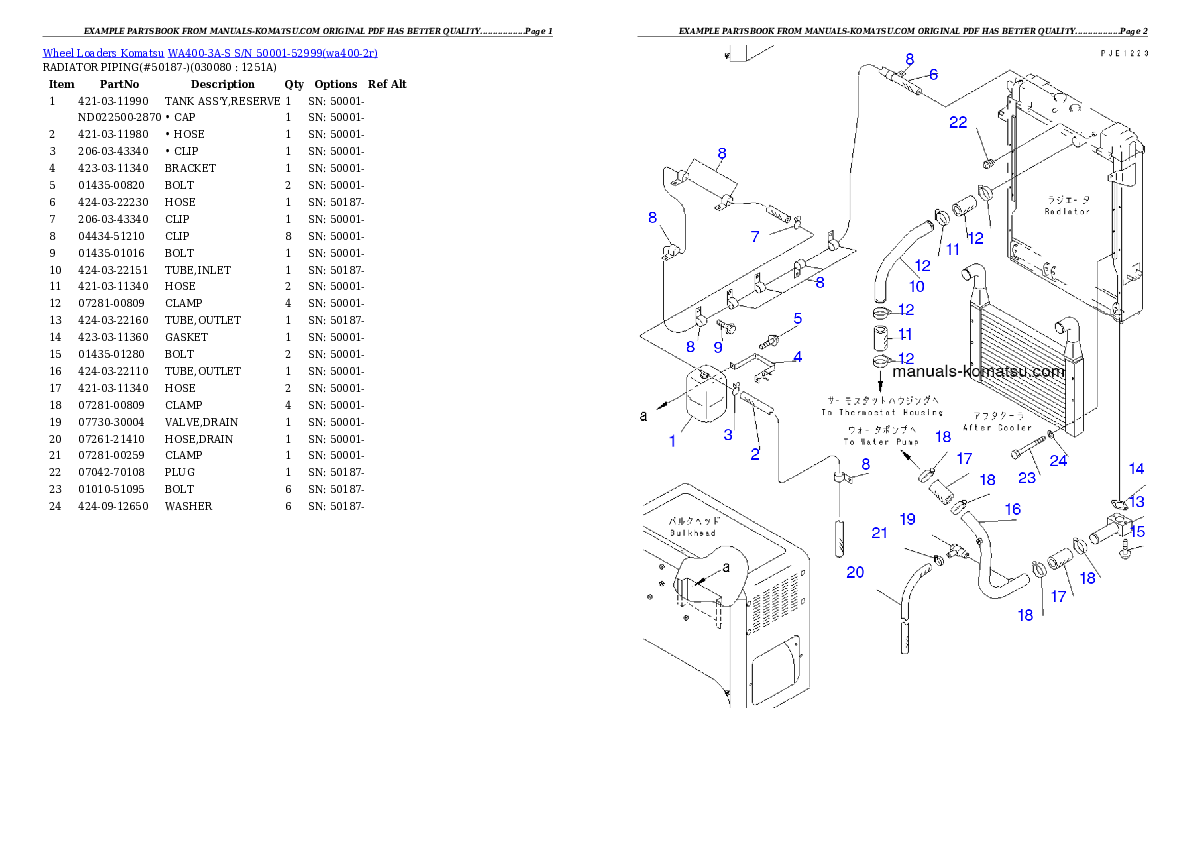 Protected: WA400-3A-S S/N 50001-52999 Partsbook
