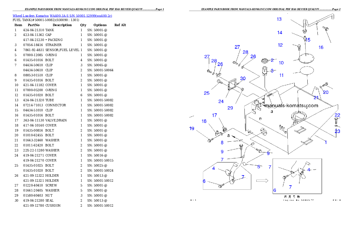 Protected: WA400-3A-S S/N 50001-52999 Partsbook
