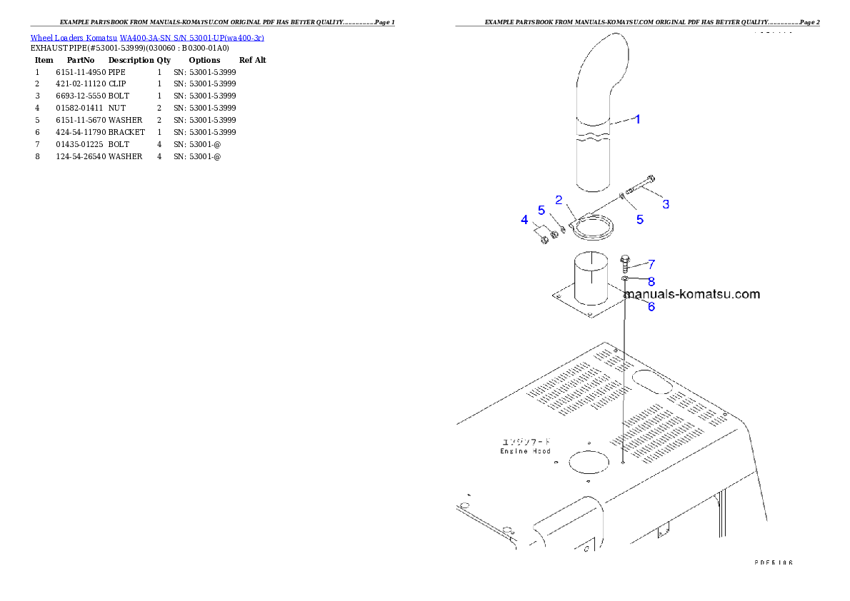 Protected: WA400-3A-SN S/N 53001-UP Partsbook