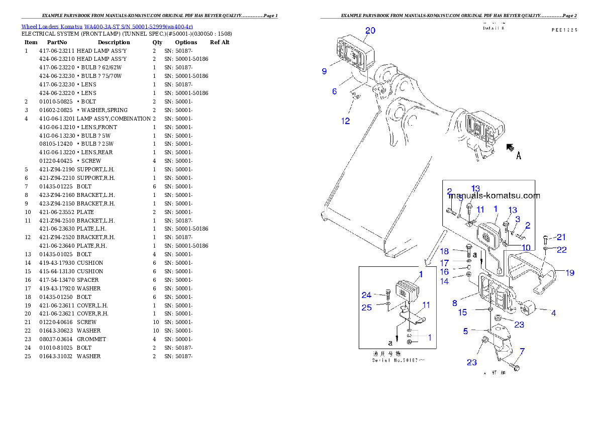 Protected: WA400-3A-ST S/N 50001-52999 Partsbook