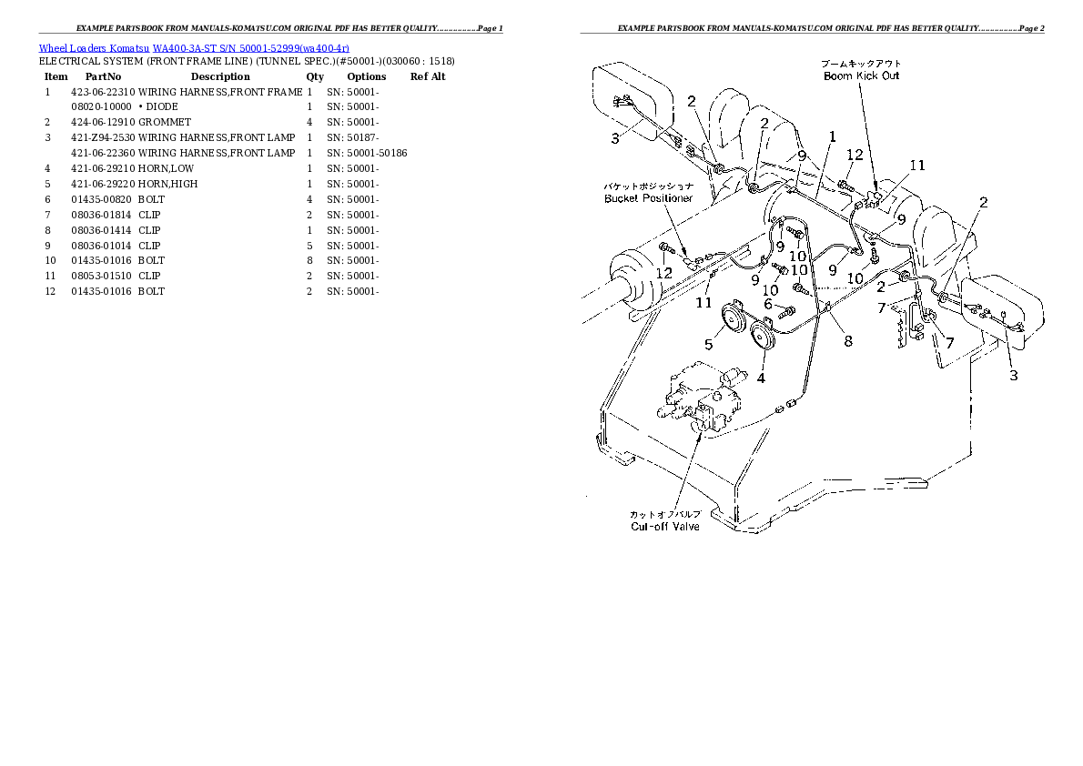 Protected: WA400-3A-ST S/N 50001-52999 Partsbook