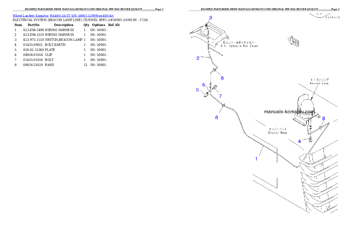 Protected: WA400-3A-ST S/N 50001-52999 Partsbook