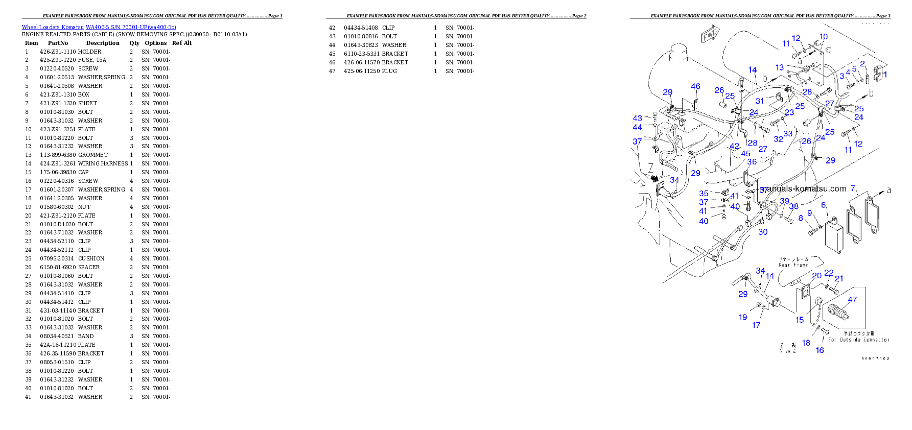 Protected: WA400-5 S/N 70001-UP Partsbook