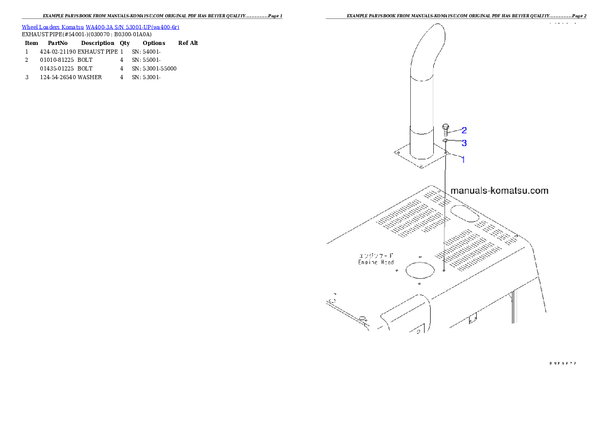 Protected: WA400-3A S/N 53001-UP Partsbook