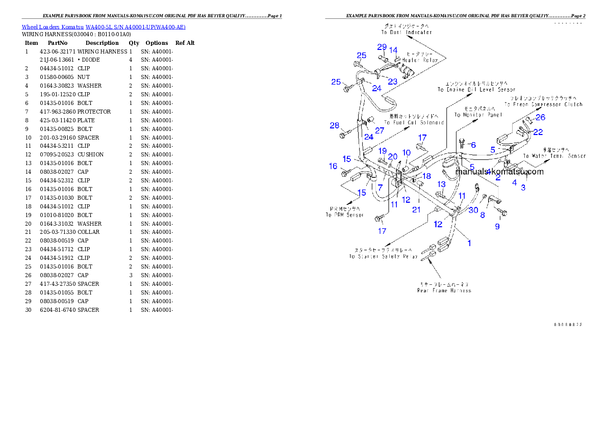 Protected: WA400-5L S/N A40001-UP Partsbook