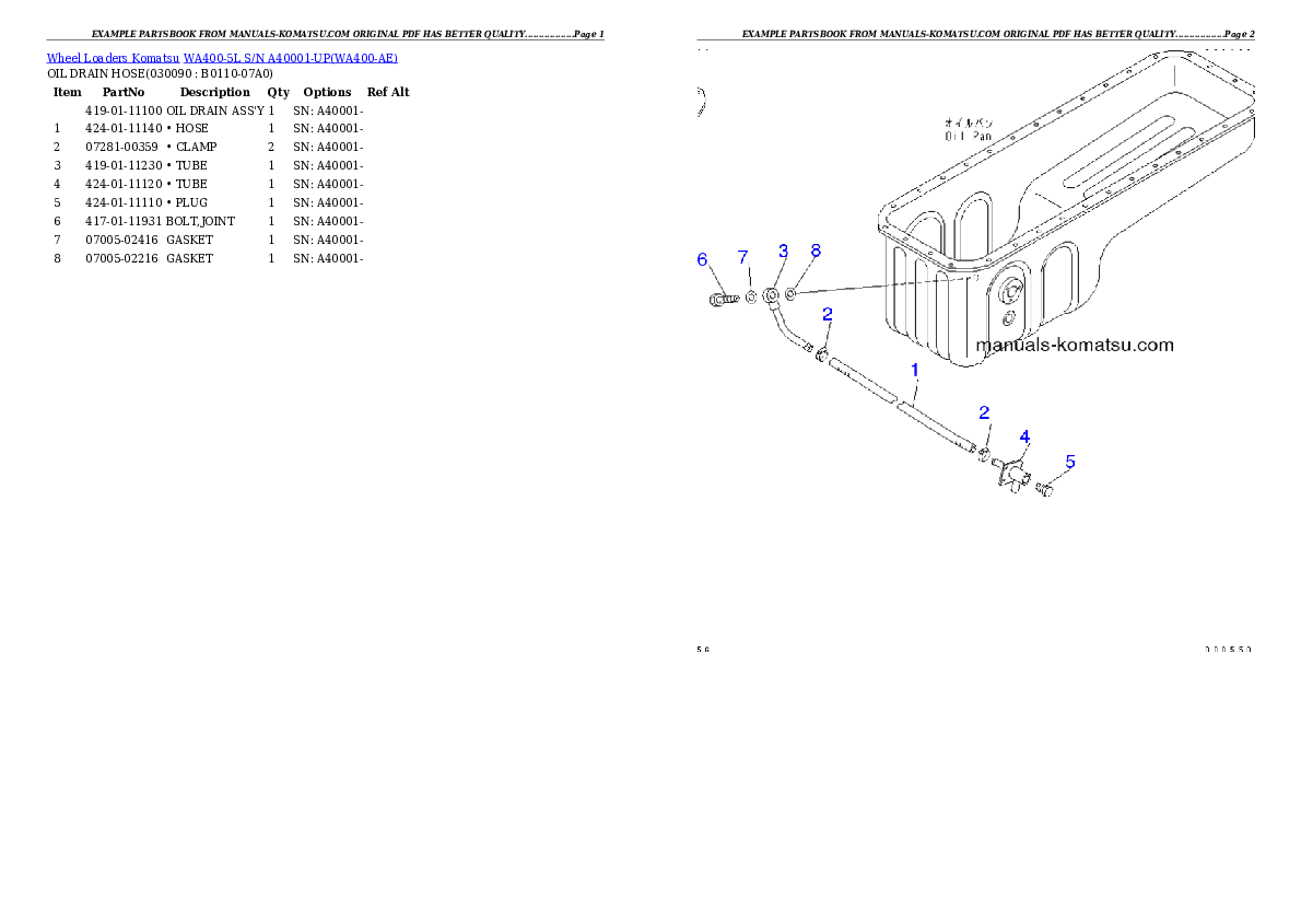 Protected: WA400-5L S/N A40001-UP Partsbook