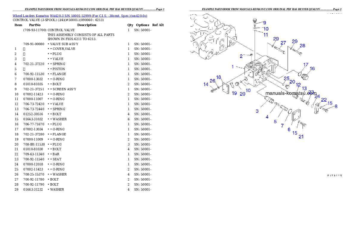 Protected: WA420-3 S/N 50001-52999 (For C.I.S. -30cent. Spec.) Partsbook