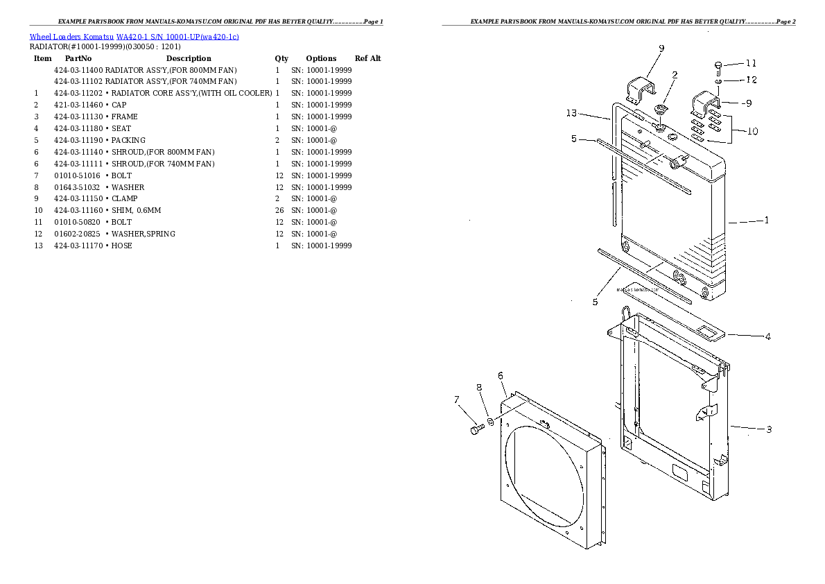 Protected: WA420-1 S/N 10001-UP Partsbook