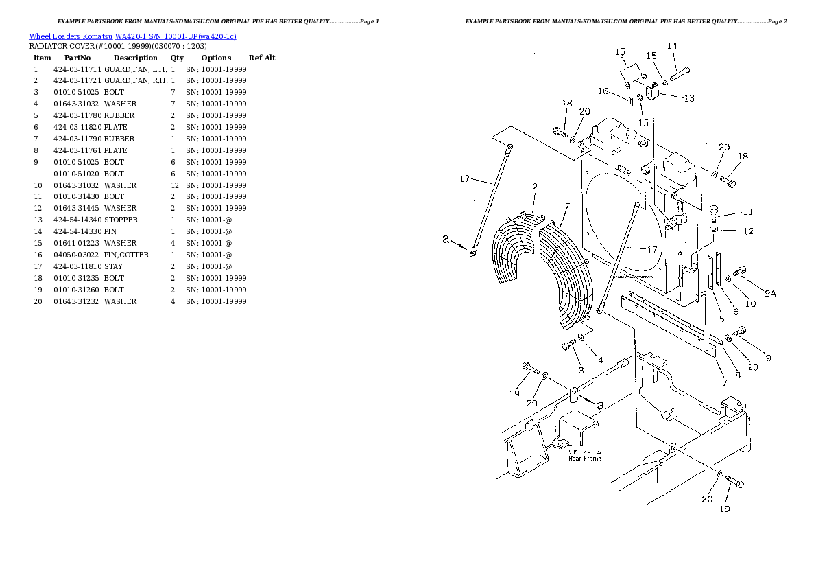 Protected: WA420-1 S/N 10001-UP Partsbook