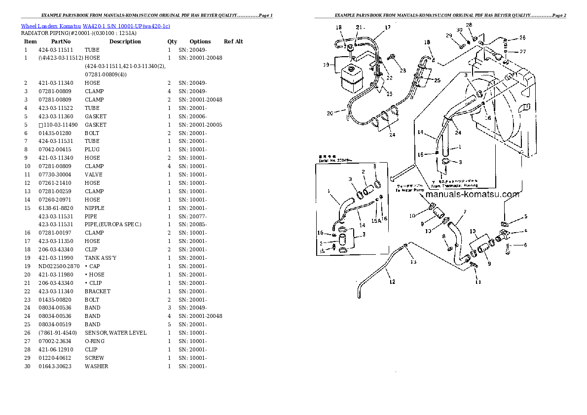 Protected: WA420-1 S/N 10001-UP Partsbook
