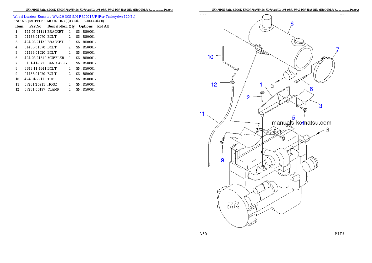 Protected: WA420-3CS S/N R50001-UP (For Turkey) Partsbook
