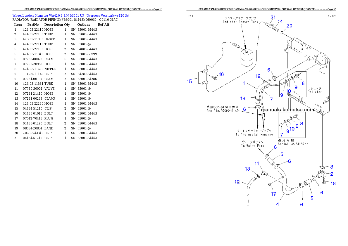 Protected: WA420-3 S/N 53001-UP (Overseas Version) Partsbook