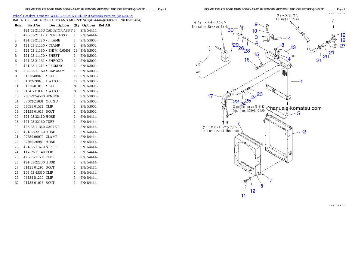 Protected: WA420-3 S/N 53001-UP (Overseas Version) Partsbook