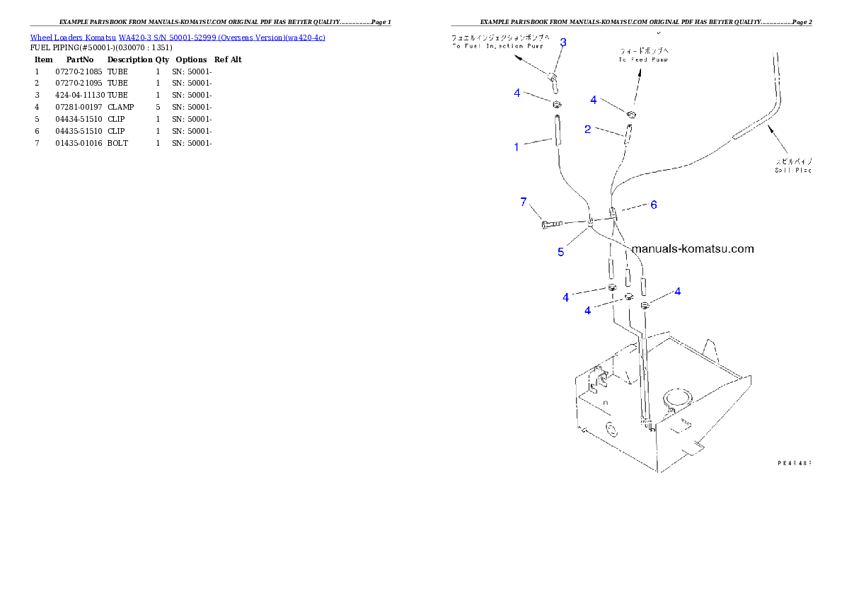 Protected: WA420-3 S/N 50001-52999 (Overseas Version) Partsbook