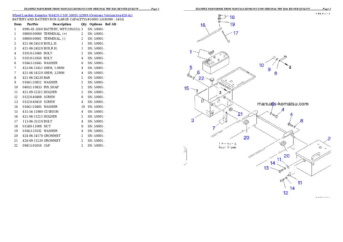 Protected: WA420-3 S/N 50001-52999 (Overseas Version) Partsbook