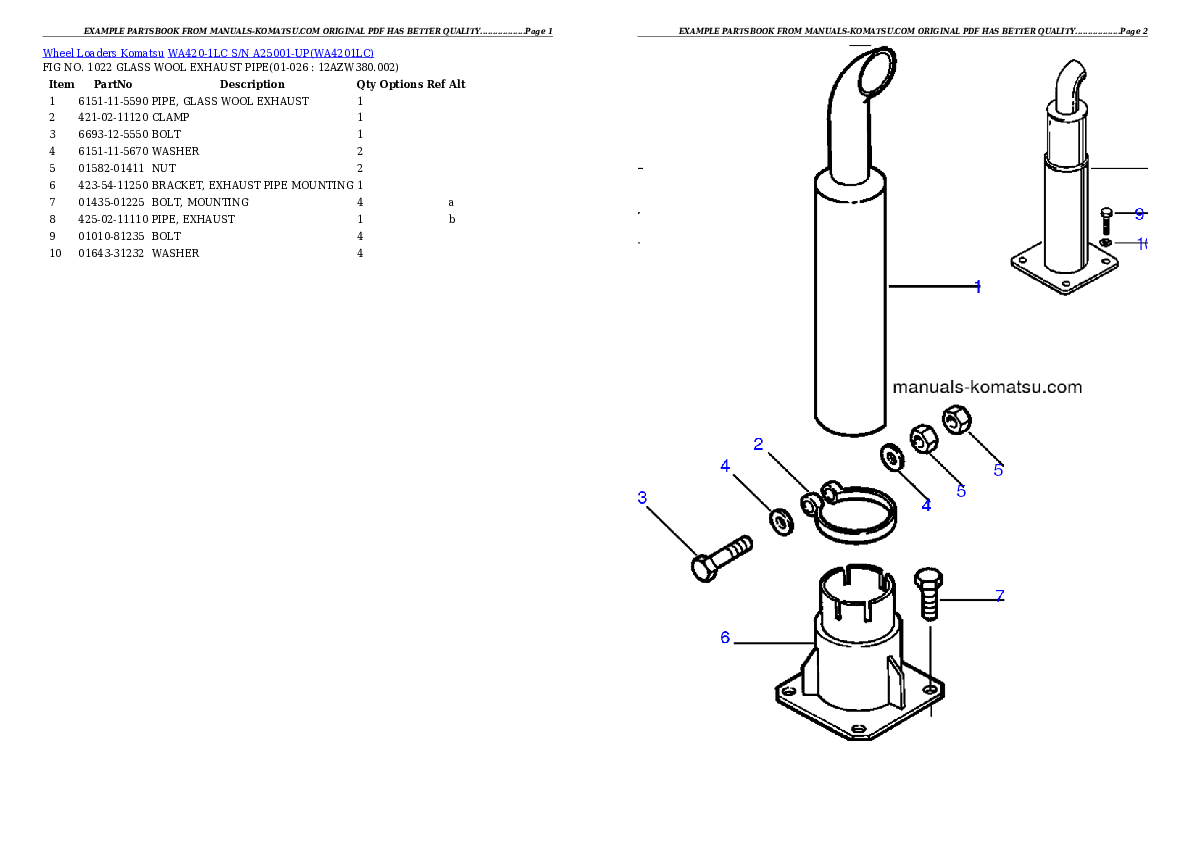 Protected: WA420-1LC S/N A25001-UP Partsbook
