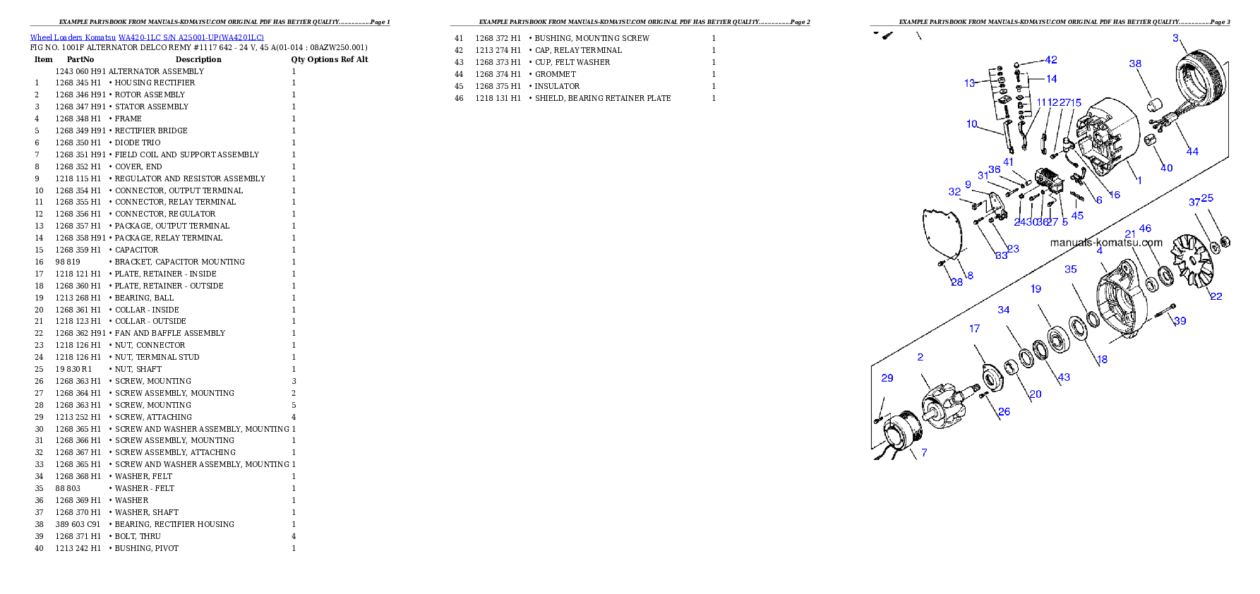 Protected: WA420-1LC S/N A25001-UP Partsbook