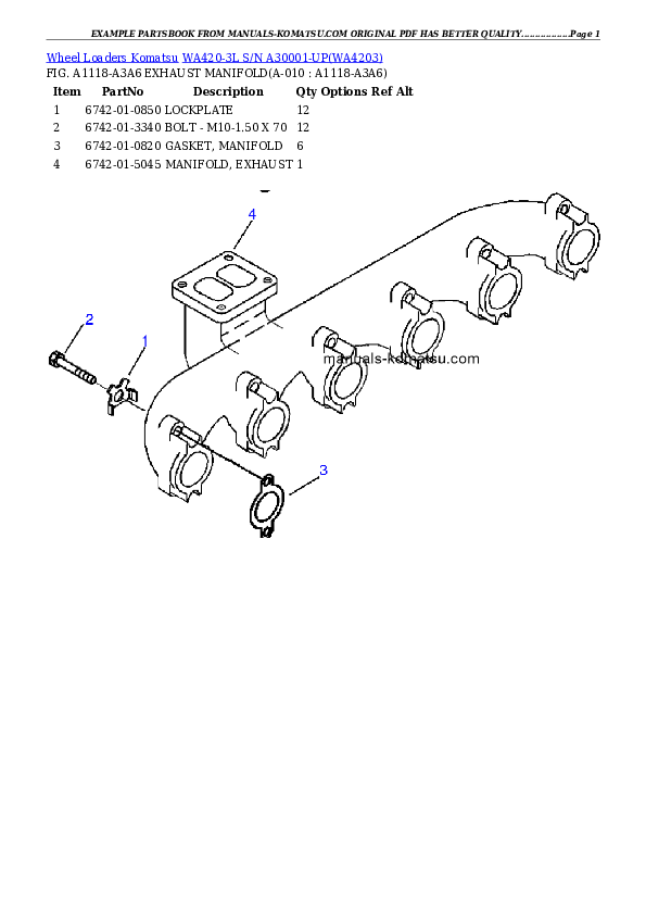 Protected: WA420-3L S/N A30001-UP Partsbook