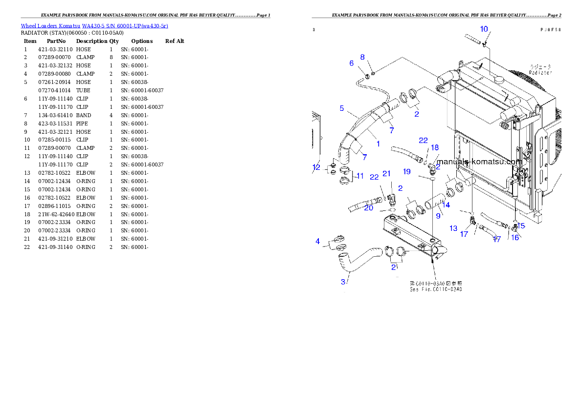 Protected: WA430-5 S/N 60001-UP Partsbook