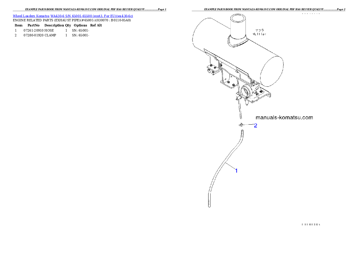 Protected: WA430-6 S/N 65001-65500 (ecot3, For EU) Partsbook