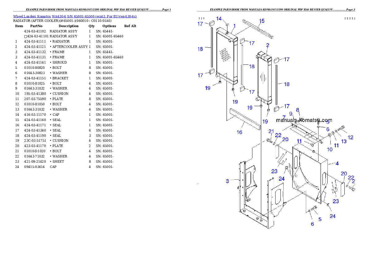 Protected: WA430-6 S/N 65001-65500 (ecot3, For EU) Partsbook