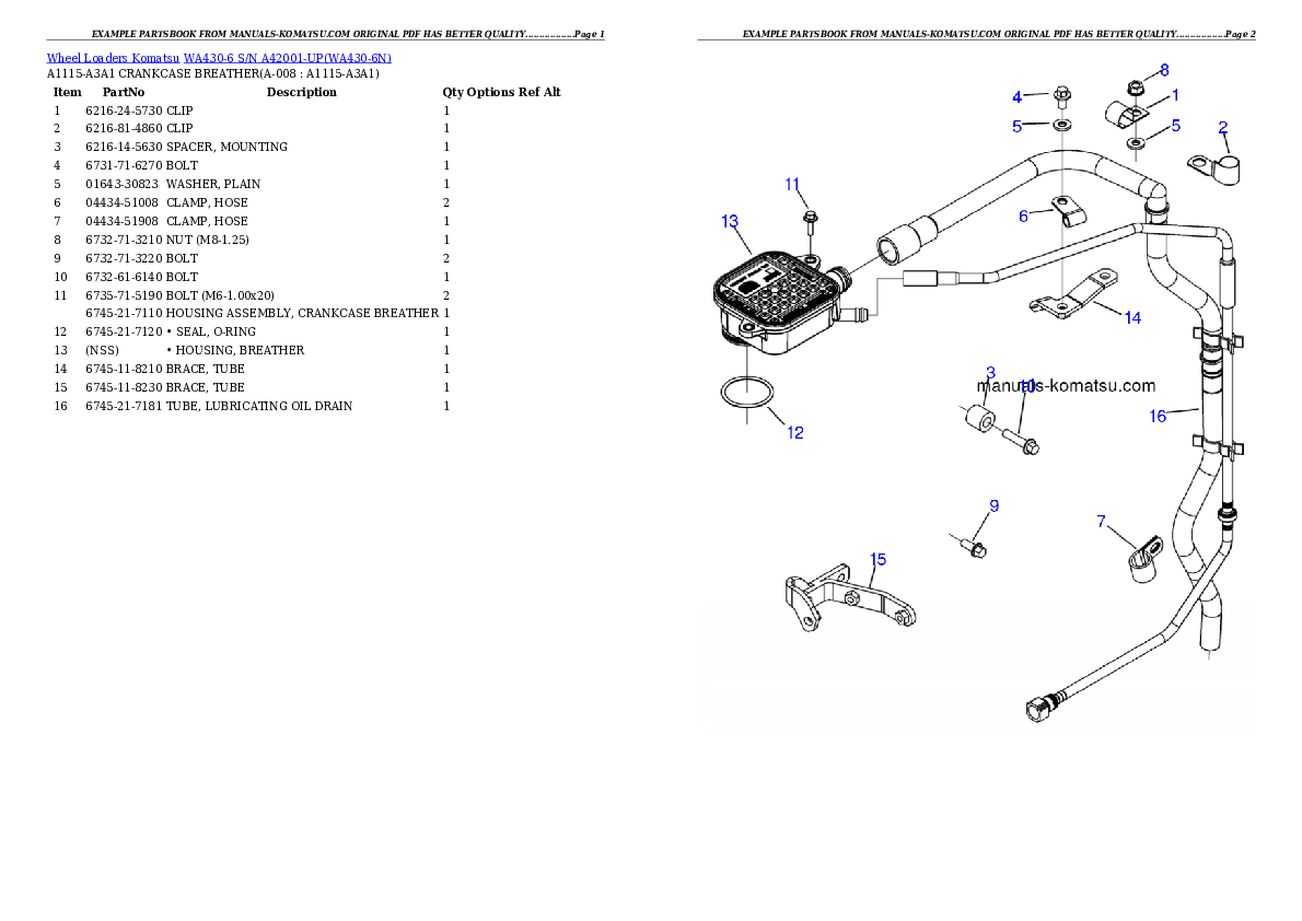 Protected: WA430-6 S/N A42001-UP Partsbook