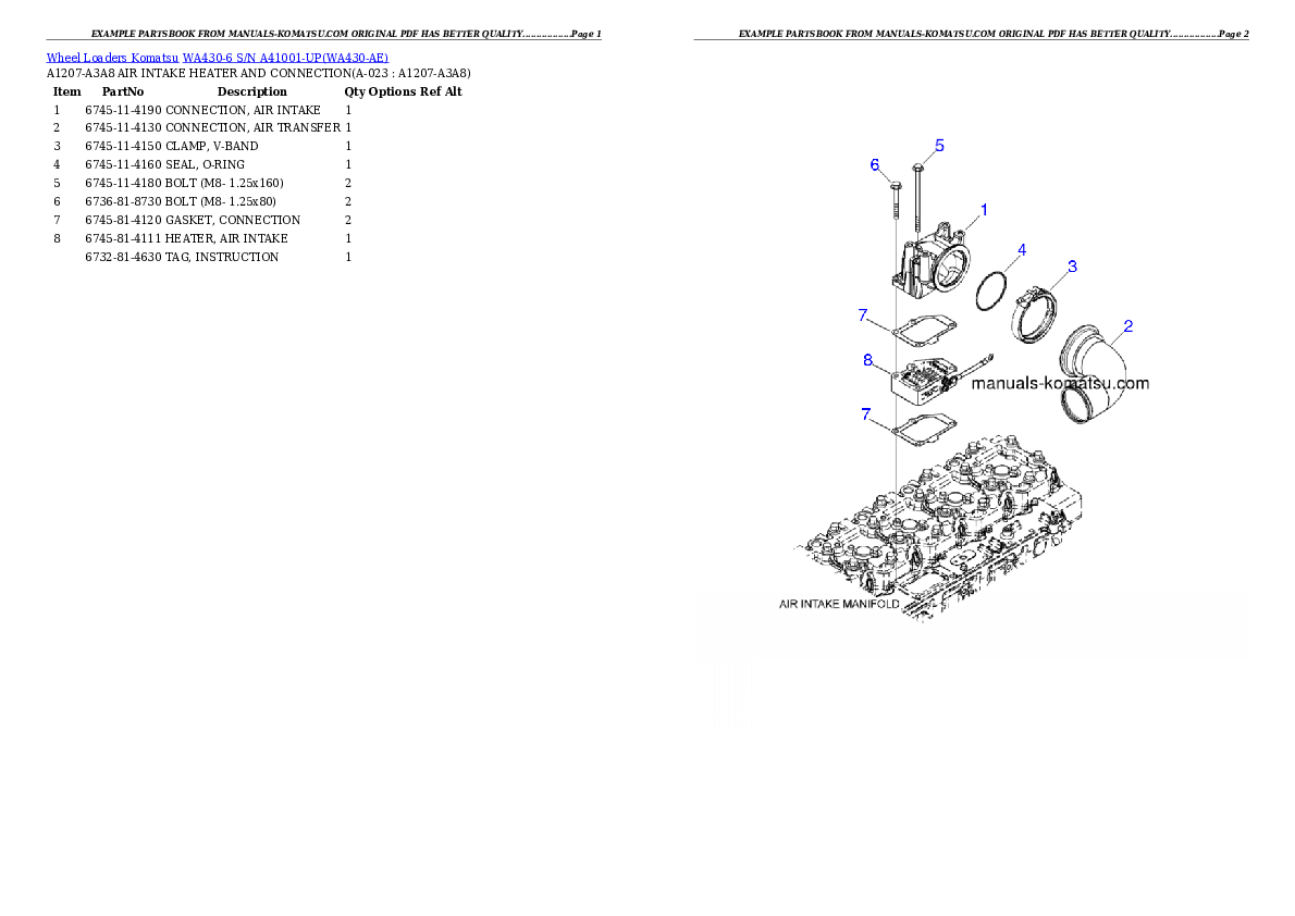 Protected: WA430-6 S/N A41001-UP Partsbook