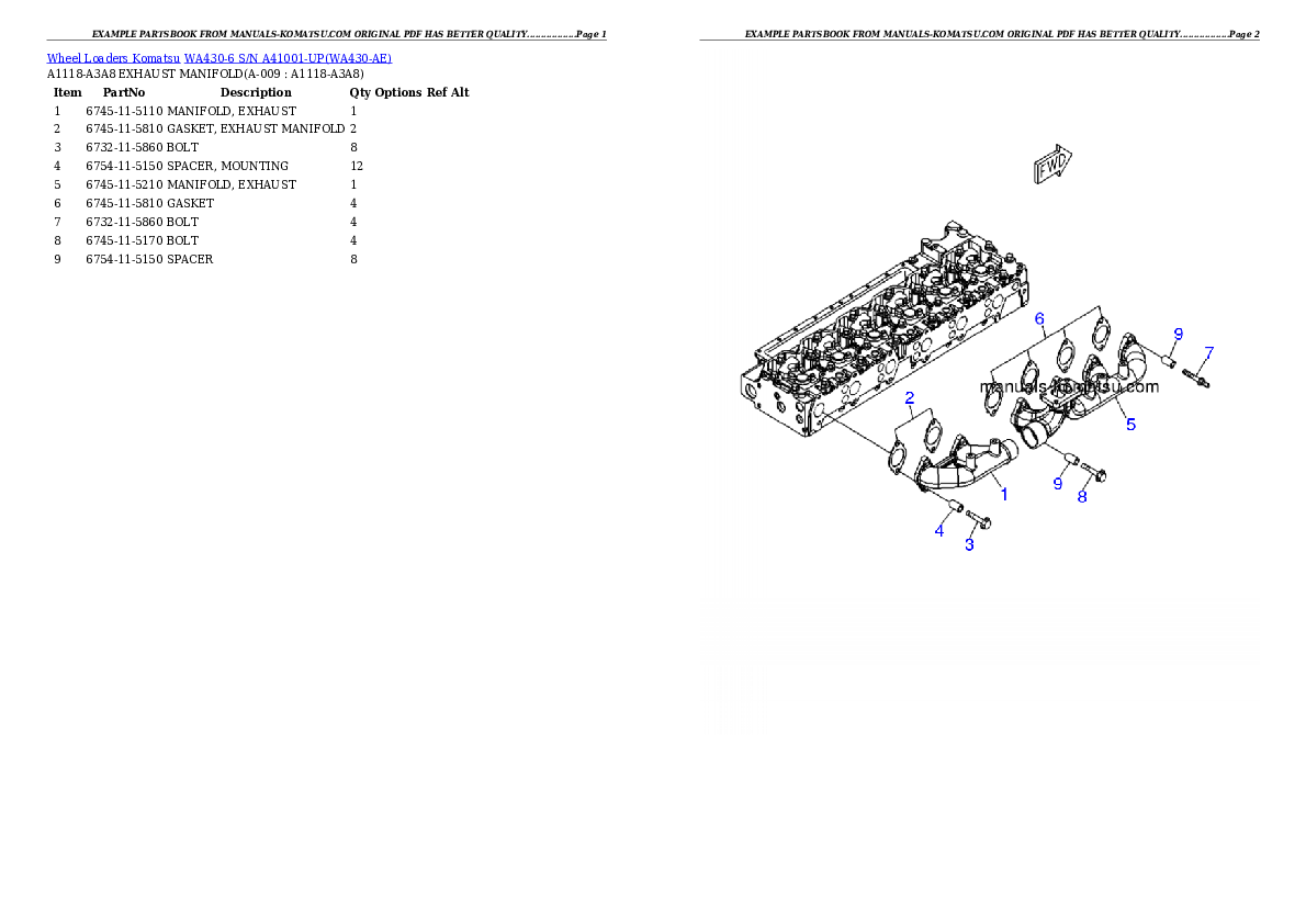 Protected: WA430-6 S/N A41001-UP Partsbook