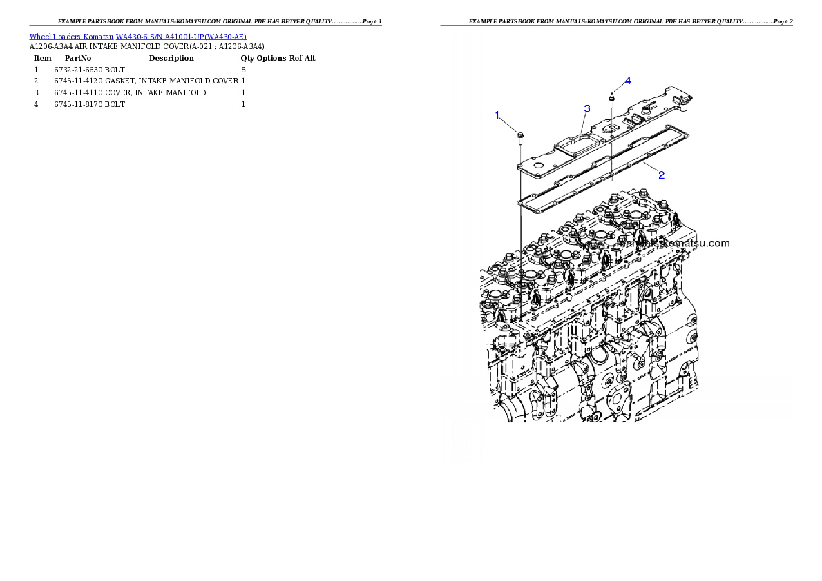 Protected: WA430-6 S/N A41001-UP Partsbook