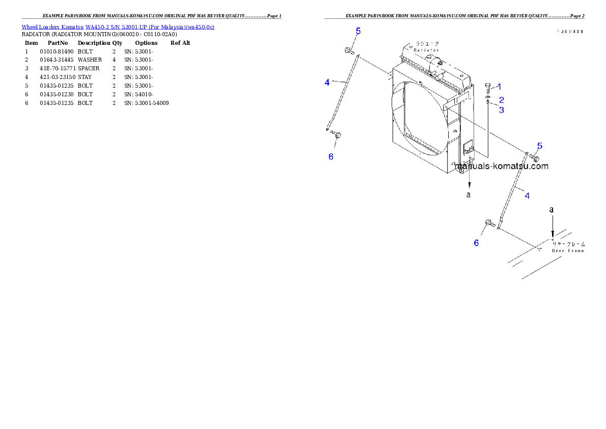 Protected: WA450-3 S/N 53001-UP (For Malaysia) Partsbook