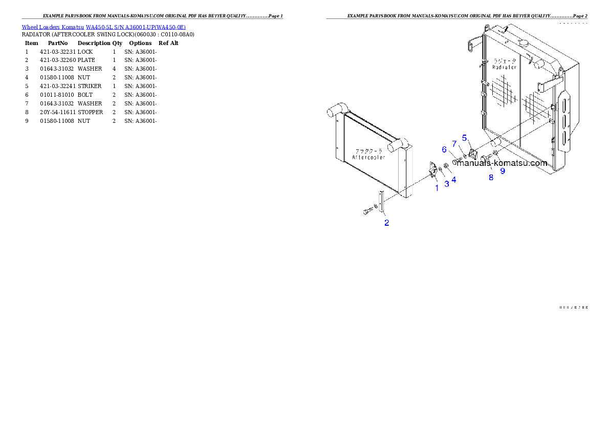 Protected: WA450-5L S/N A36001-UP Partsbook